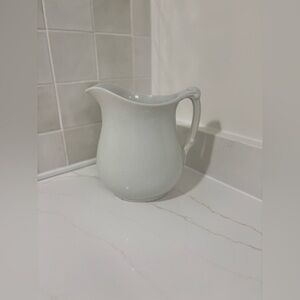 Royal Maddock & Co Stone China Pitcher – England – Antique White Ironstone